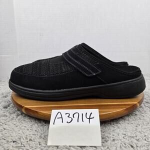 Orthofeet Mens 12EE Hudson Black Comfort Lifestyle Daily Clog Slipper 334 Wide